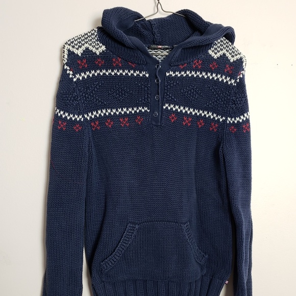 RALPH LAUREN POLO HOODED SWEATER KNIT STYLE SMALL - Picture 1 of 8